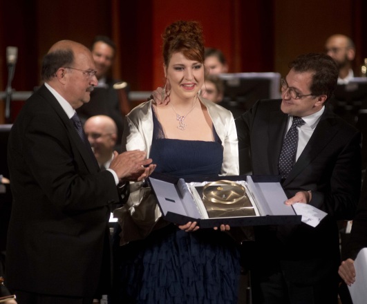 Niksa Simetovic, chairman of the Foundation, Eve-Maud Hubeuax, Serge Dorny, president of the international jury